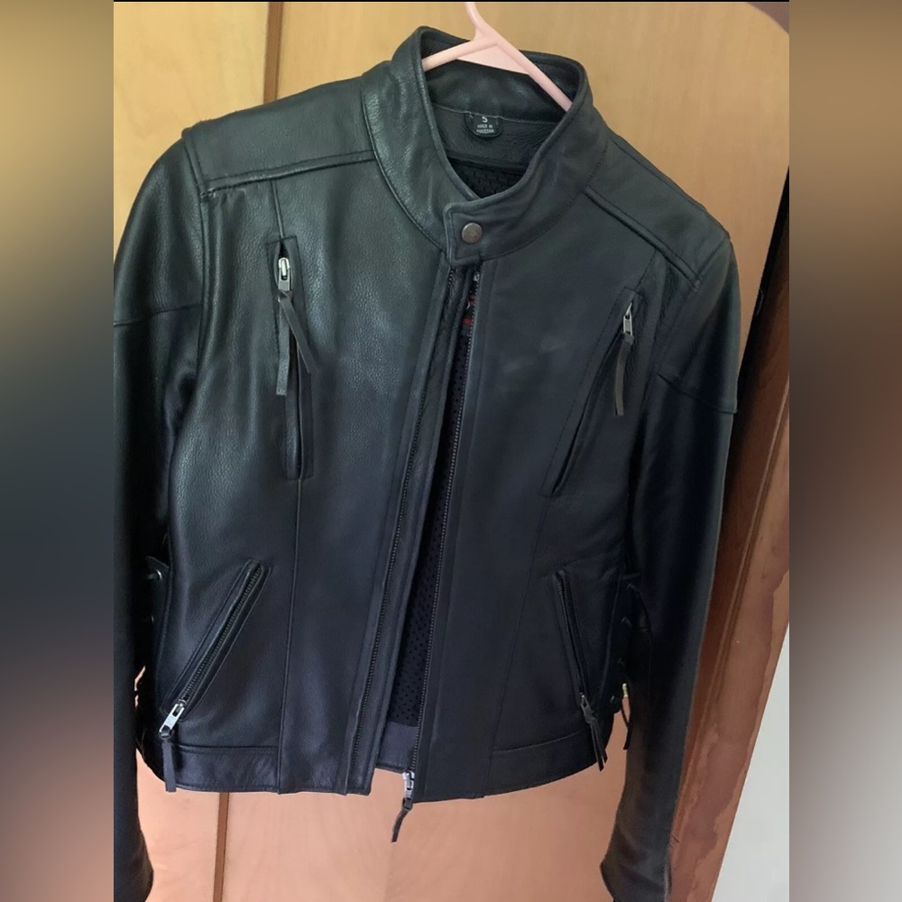 FIRST Brand Genuine Leather Motorcycle Jacket